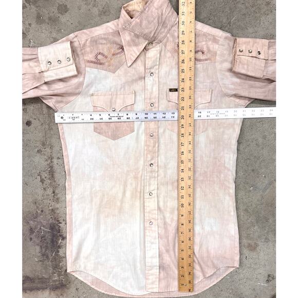 Vintage Lee Extra Long Tails Embroidered Western Cowboy Pearl Snap Rodeo Shirt L - Picture 14 of 14